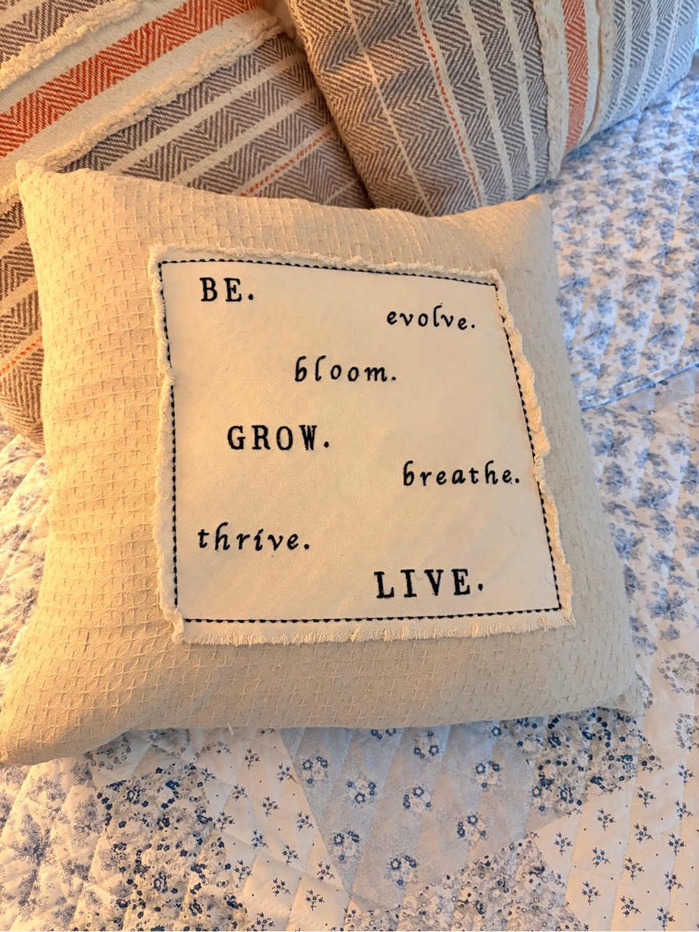 Neutral Beige Inspirational Throw Pillow - Be Grow Live